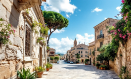 Corteo a Ventotene con bandiere europee e simboli di pace