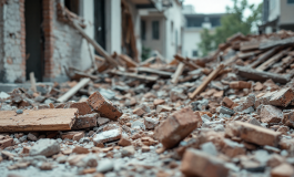 Immagine del crollo di un'abitazione a Monteverde, Roma
