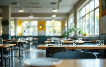 Bambini che mangiano insieme in un ambiente sereno