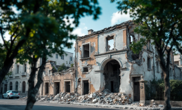 Immagine dell'esplosione a Villanterio con soccorritori