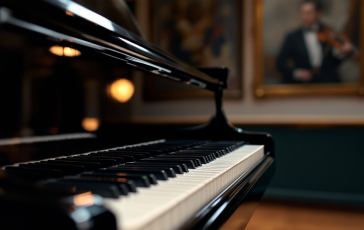 Un giovane pianista in azione durante una performance emozionante
