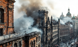 Incendio all'Ortomercato di Milano con fumi e danni visibili