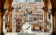 Vista panoramica di Palermo con edifici storici