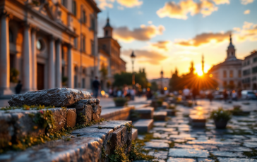 Mappa dell'Italia con simboli di pace e unità globale