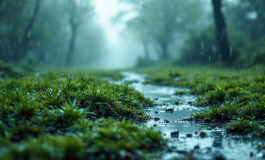 Immagine di maltempo in Italia con pioggia e allerta