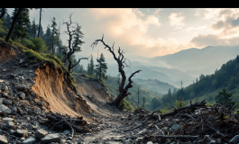 Immagine dei danni causati dal maltempo nel Mugello, Toscana