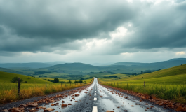 Immagine di maltempo in Toscana con nuvole scure