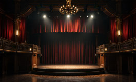 Martina Colombari sul palco del teatro in un momento emozionante