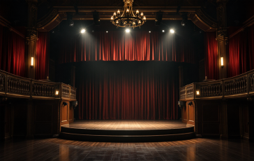 Martina Colombari sul palco del teatro in un momento emozionante
