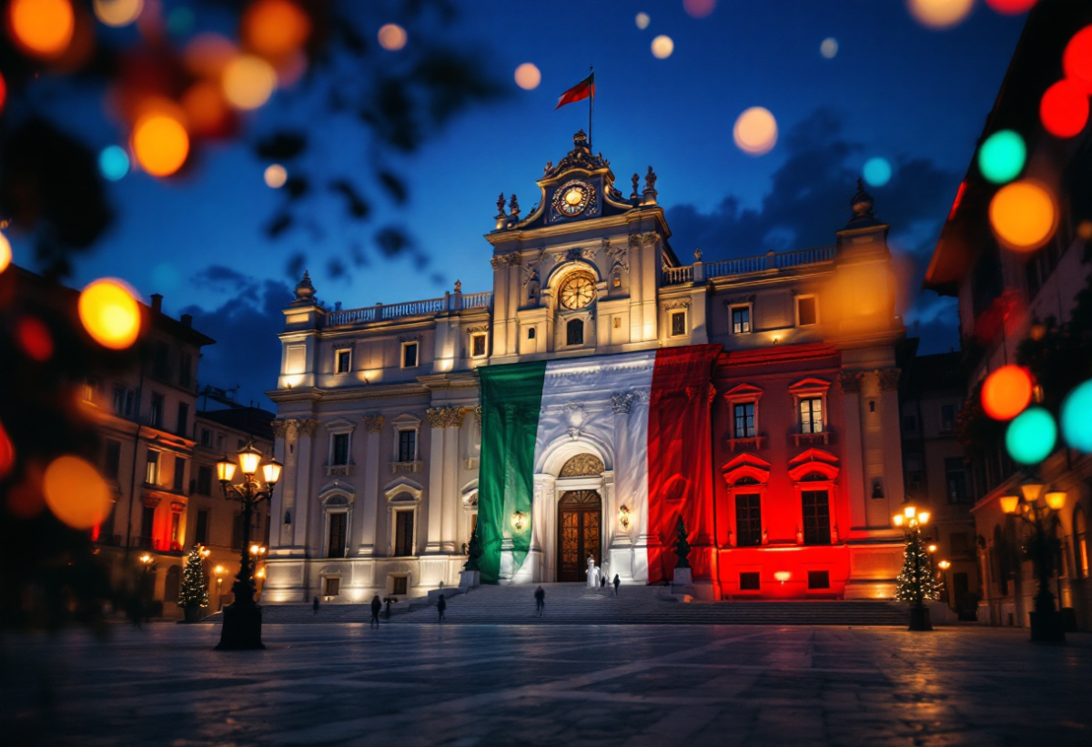 Palazzo Madama celebra l'unità nazionale con il Tricolore