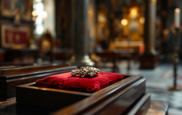 Immagine della reliquia di Carlo Acutis in esposizione