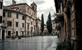 Piazza del Plebiscito a Viterbo durante l'incidente