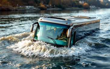 Autobus turistico inabissato nel fiume Po a Torino