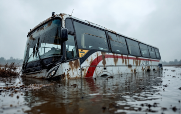 Autobus turistico nel fiume Po a Torino dopo l'incidente