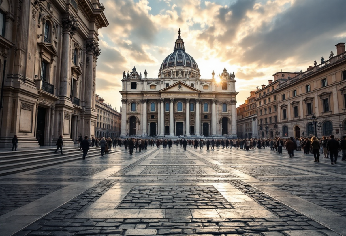 Afflusso di fedeli in piazza San Pietro per l'ultimo saluto a papa Francesco