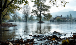 Immagine di allerta rossa in Piemonte per esondazioni