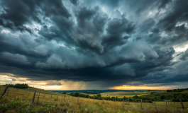 Mappa meteo con avviso di venti forti e temporali