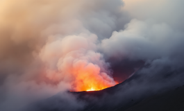 Immagine dell'Etna in eruzione con impatti sui voli
