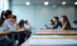 Avatar che presenta una tesi all'università