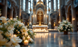 Cerimonia di chiusura della bara del Papa in un momento solenne