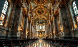 Immagine del conclave per l'elezione papale con cardinali