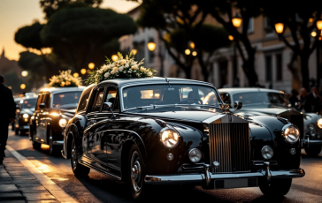 Corteo funebre del Papa con fedeli in lutto