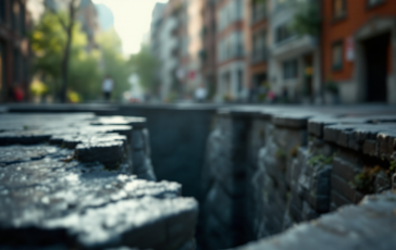 Voragine a Napoli con segni di crollo in centro città