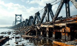Immagine del Ponte dei Nori crollato con indagini in corso