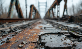 Immagine del ponte dei Nori crollato a Valdagno