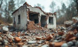 Immagine del crollo di un edificio a Casapinta