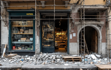 Cantiere a Firenze dopo il crollo con misure cautelari