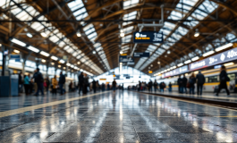 Passeggeri in attesa a una stazione ferroviaria italiana