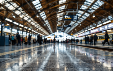 Passeggeri in attesa a una stazione ferroviaria italiana