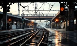 Treno in ritardo alla stazione in Puglia