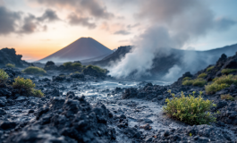 Attività vulcanica dell'Etna con eruzione cratere Sud-Est