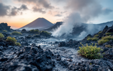 Attività vulcanica dell'Etna con eruzione cratere Sud-Est