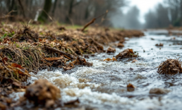 Intervento dei vigili del fuoco durante l'esondazione del Chiusella
