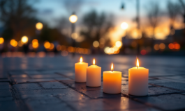 Fiaccolata a Jesi con partecipanti che tengono torce