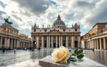 Folla in preghiera durante la visita di Papa Francesco