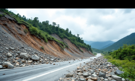 Frana sulla strada provinciale 51 a Volastra
