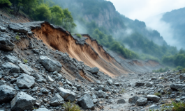 Immagine della frana a Boccassuolo di Palagano