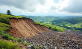Immagine della frana di Boccassuolo nel Modenese