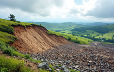 Immagine della frana di Boccassuolo nel Modenese