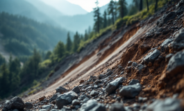 Immagine della frana di Boccassuolo in Appennino modenese