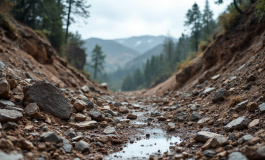 Immagine che mostra frane a Palagano e impatto sul turismo