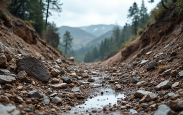 Immagine che mostra frane a Palagano e impatto sul turismo