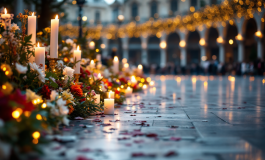 Funerali di Papa Francesco con fedeli in preghiera