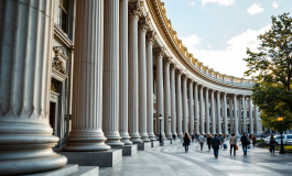 Giorgia Meloni durante un incontro a Washington