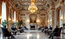 Giorgia Meloni durante un incontro a Washington