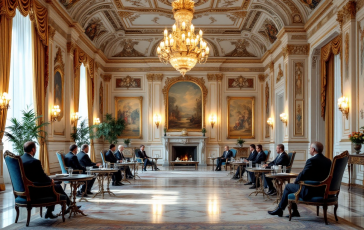 Giorgia Meloni durante un incontro a Washington